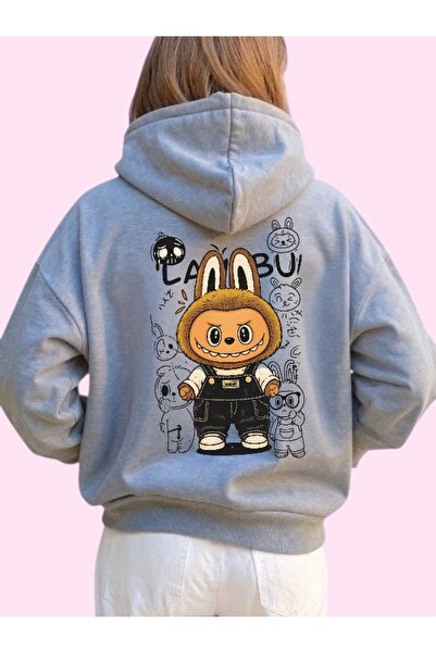 ArtYus Unisex Labubu Street Colorful Custom Printed Cotton Oversize Hooded Sweatshirt