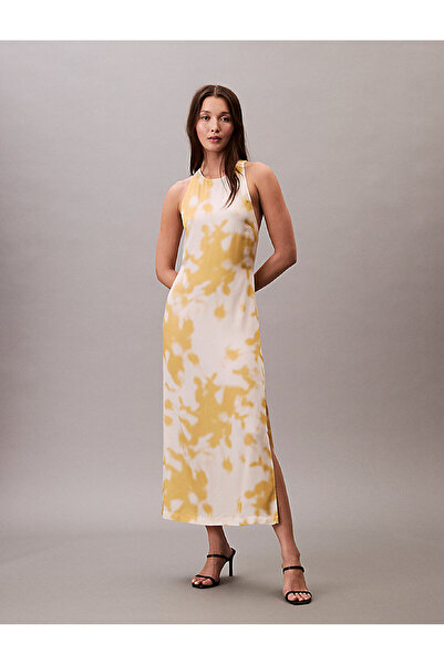 Calvin Klein Women's Printed Viscose Satin Dress