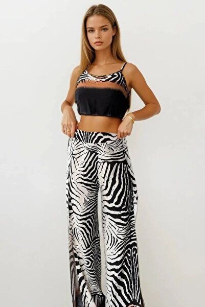 goopall Women's Woven Viscose Slit Detailed Suit