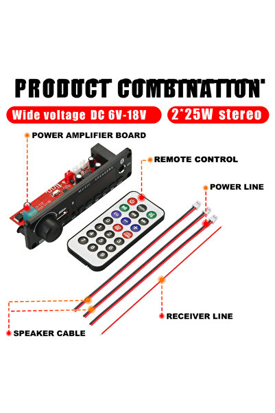 Choice لوحة فك تشفير MP3 WAV DIY بتقنية البلوتوث 50 وات 200 وات DC 12 فولت 100 وات مشغل MP3 لاسلكي للسيارة USB