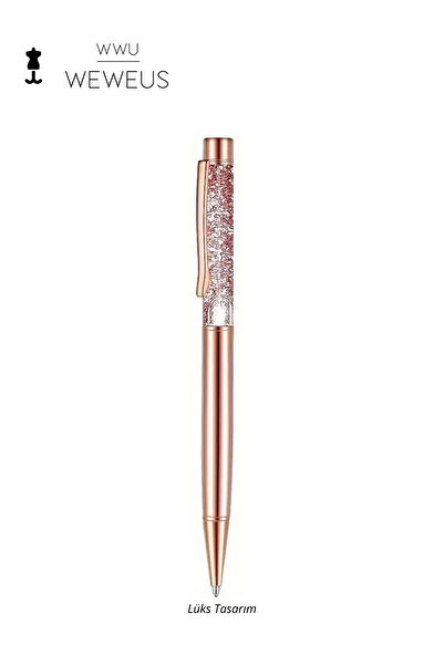 Weweus Rose Bronz Pullu Tasarım Lüks Tükenmez Kalem