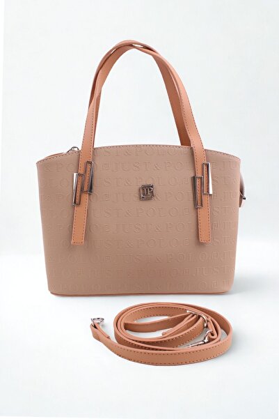 Just Polo 5 Compartment Medium Size Adjustable Thin Leather Strap Women's Shoulder Bag 4030 Sand