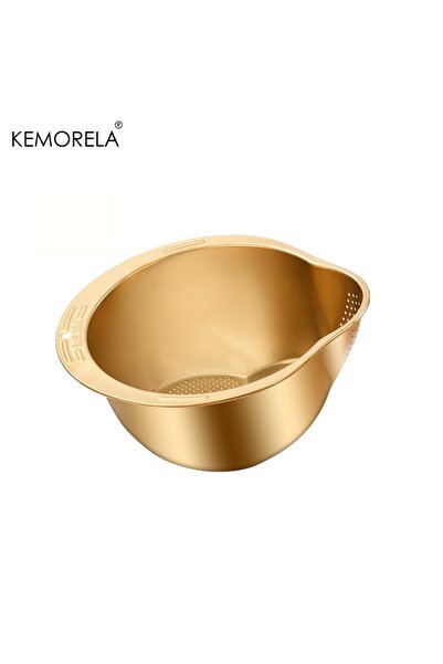 Choice1 Gold Rice Washer Strainer Bowl Stainless Steel 304 Rice Washing Bowl ...