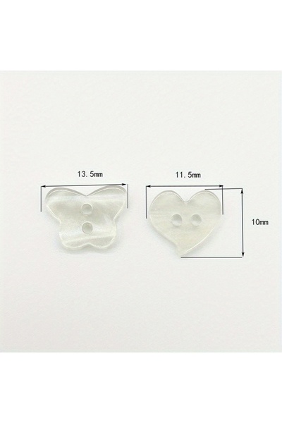 Choice 50 قطعة قلب 50 قطعة أزرار خياطة من الراتنج سكرابوكينغ قلب لؤلؤة فتحتين...