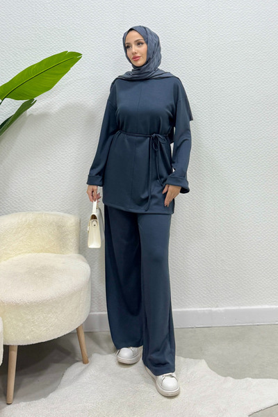 Tesettür Diyarı Γυναικείο Σετ Χιτζάμπ από Ύφασμα Modal με Εσωτερικό και Εξωτε...