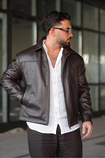 RHONES MANTĂ DE PIELE CU CAPITONĂ INTERIOR PENTRU BĂRBAȚI