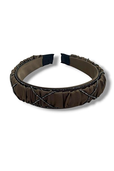 TAKIŞTIR Κορώνα με λεπτομέρεια από πέτρα σε ανοιχτό καφέ χρώμα