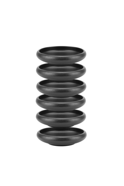 Culinaro Set 6 farfurii adanci din ceramica Atlas Black 9,5cm