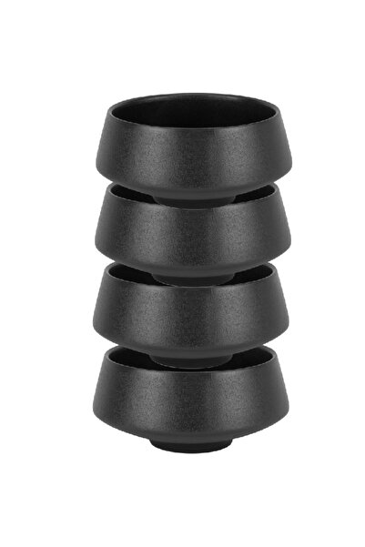 Culinaro Σετ 4 κεραμικών κωνικών μπολ Atlas Black 18cm, 1600ml