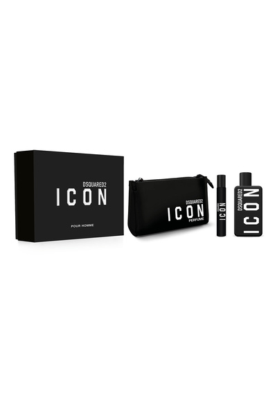 DSquared2 Dsquared2 Icon Pour Homme EDP Set (100 ML Parfüm+10ML Seyahat Boy+ Çanta) - Erkek Parfüm Seti