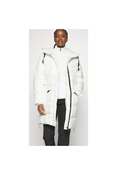 Icepeak Long jacket with hood and double collar, Artern, women, white, size 38