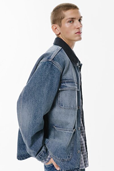 Pull & Bear Kombine Yakalı Kot Ceket