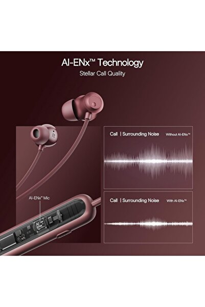 BOAT Rockerz 210 ANC Bluetooth in Ear Neckband w/Spatial Audio, 30dB ANC, 40hrs Playback- Red