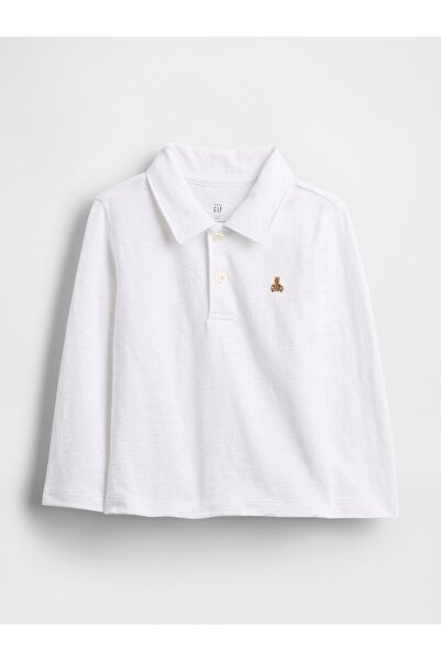 GAP Erkek Bebek Beyaz Organik Pamuk Polo T-Shirt