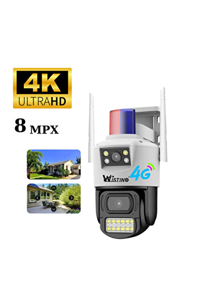 Taggo Surveillance Camera 8 MP, 2 Lenses, 4G SIM Card, 4K, App Control, Auto Tracking, Water-Resistant IP6