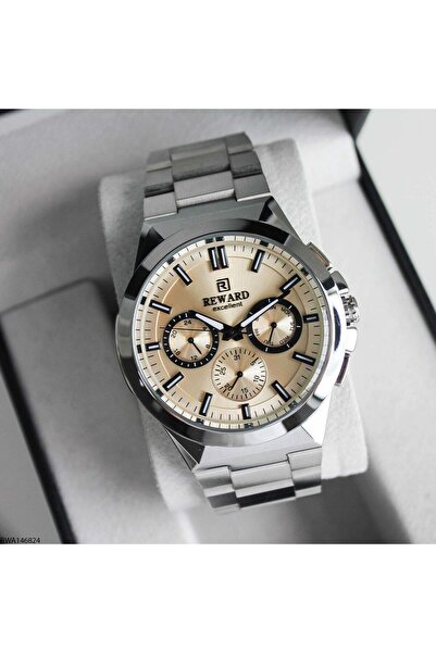 Reward ساعة يد رجالية RWA146824 بقرص كريمي وهيكل فولاذي