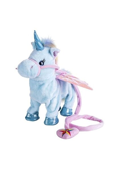 K KATHODE Jucărie de pluș, Unicorn umblător, cântă și merge, albastru