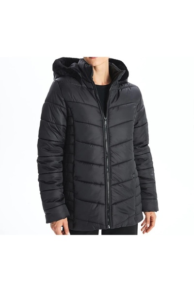 ESNOA معطف نسائي مبطن بقلنسوة ذو قصة مريحة