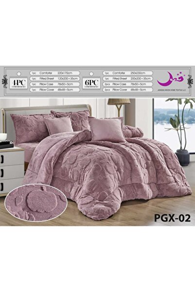 Moon 6-piece winter fur bedspread for two people