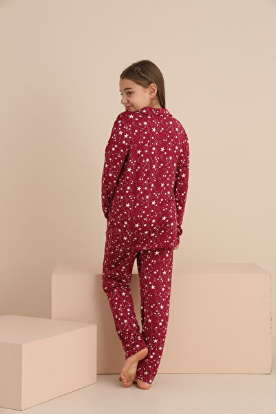 rindahomewear Σετ πιτζάμες για κορίτσια με γιακά και κουμπιά μπροστά