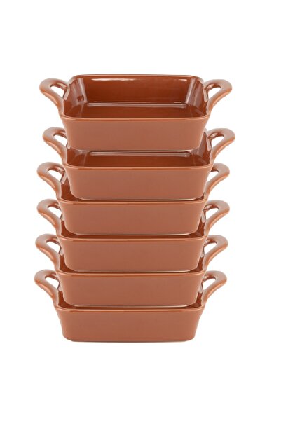 Culinaro Set 6 tavi patrate de copt ceramica stil traditional 12,7x12,7xh6,2c...