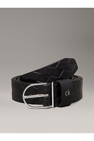 Calvin Klein حزام نسائي بإبزيم دائري معدني من CK