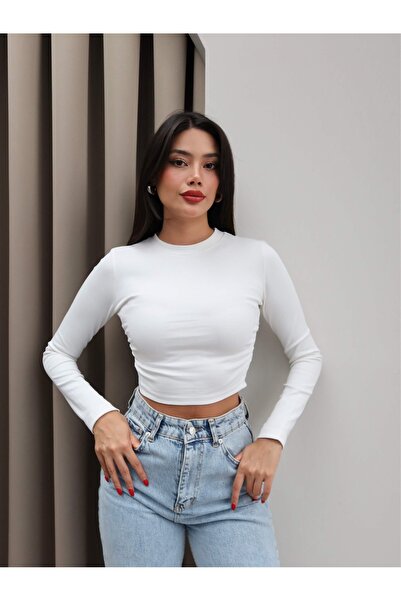 ESRAHELVACI Μπλούζα με μακρυμάνικο μπλουζάκι με λεπτομέρεια με κορδόνι στη μέση