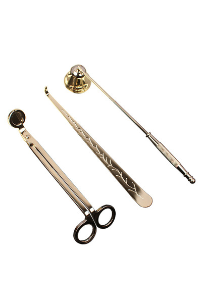 Choice مجموعة من 3 قطع من الذهب، مقصات قص فتيل الشموع، خطافات إطفاء، ملحقات ا...