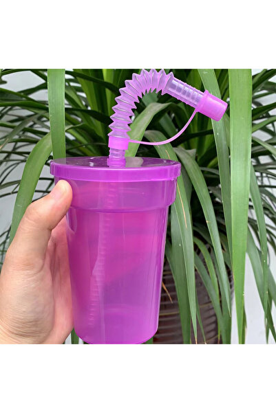 Choice مجموعة من 8 قطع من أكواب الشرب النيون الأرجوانية القابلة لإعادة الاستخ...