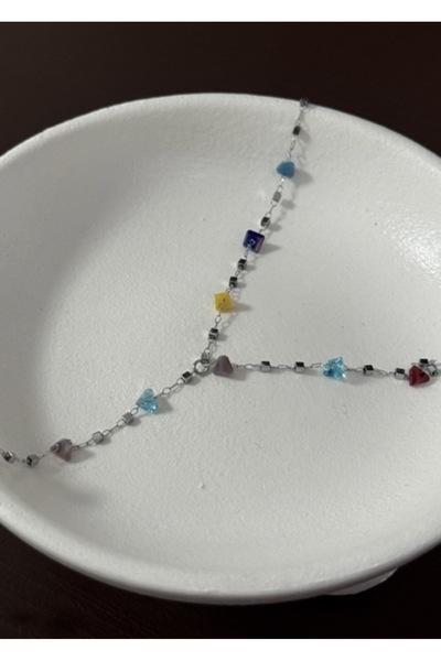 KİLİGİSTANBUL RENKLİ KRİSTALLER Y KOLYE 40+10 CM