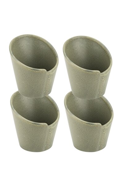 Culinaro Set of 4 cornet baskets for serving fries/snacks STREET FOOD OLIVE, D9xh12cm, ceramic