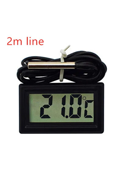 Choice black 2m line Mini Digital LCD Thermometer With Probe Indoor Convenient Temperature Sensor For Aquar