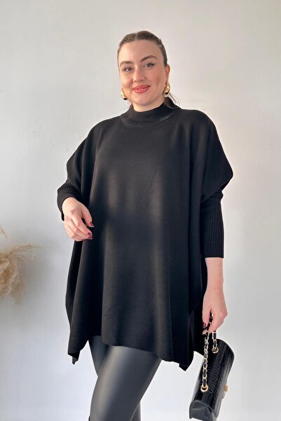 MaziButik Πλεκτά Poncho Black