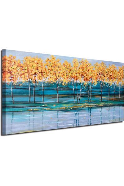 Emoda home Trove لوحة فنية جدارية من القماش بتصميم شجرة الجنكة الذهبية - ١٢٠ ...