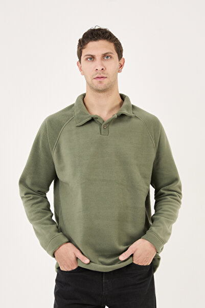 No Way Ανδρικό φούτερ με κουμπιά Polo Paka Fleece με κανονική εφαρμογή