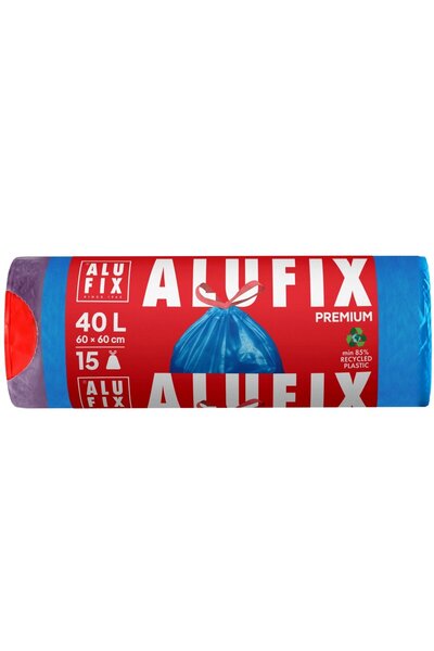 alufix Saci de gunoi cu bandă, albaștri, 40L, 15 buc.
