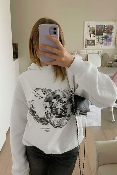 1blood سترة ديسكو بول بيضاء اللون كبيرة الحجم