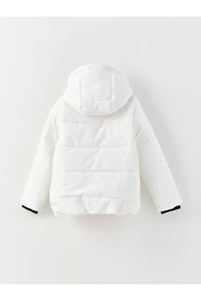 LC Waikiki SOUTHBLUE Ekru Kapüşonlu Basic Kız Çocuk Şişme Mont