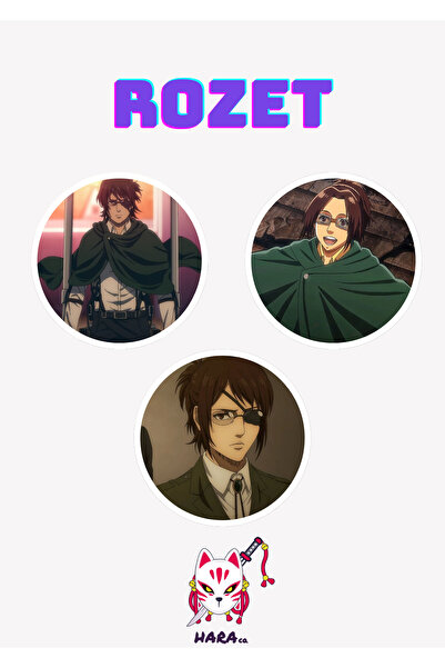 Hara Company Attack on Titan ( Titana Saldırı) Animesi Hange Zoe Anime Rozet ...