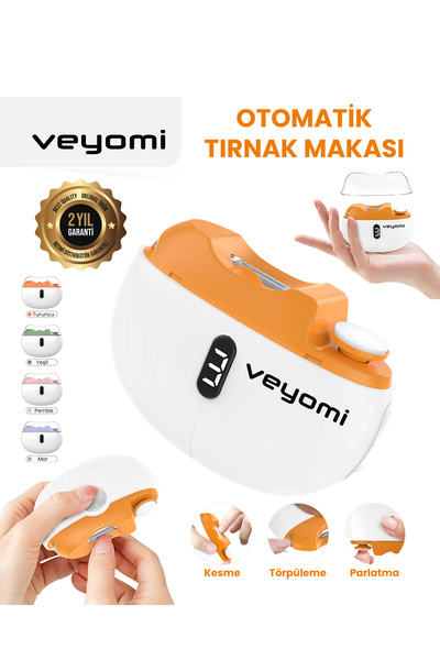 Veyomi W-201D 3 in 1 - Otomatik Şarjlı Tırnak Makası ve Manikür Cihazı Elektrikli Tırnak Makası