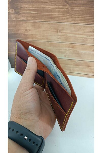 cgderi Kişiye Özel Hakiki Deri El Yapımı Cüzdan Galatasaray_