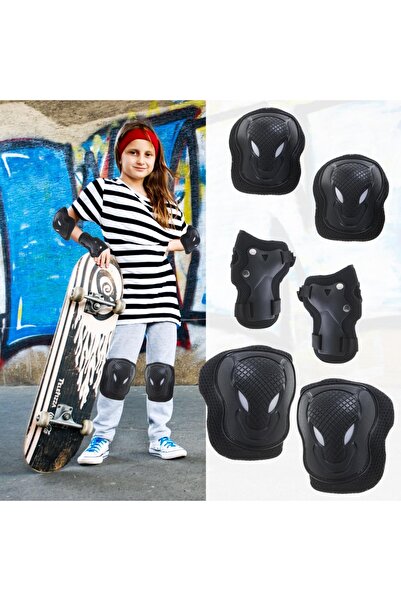 All Set pentru copii, 6 x protectii pentru genunchi, coate si incheieturi (bi...