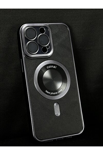 iPhone 15 Pro Max Lens Koruyucu Ve Magsafe Özellikli Deri Tasarım Kılıf