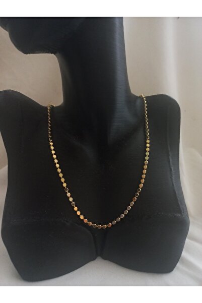lavantebutik Ezme Pul Zincir Arpa Kadın Kolye Gold Kaplama (14k) 316L Çelik K...