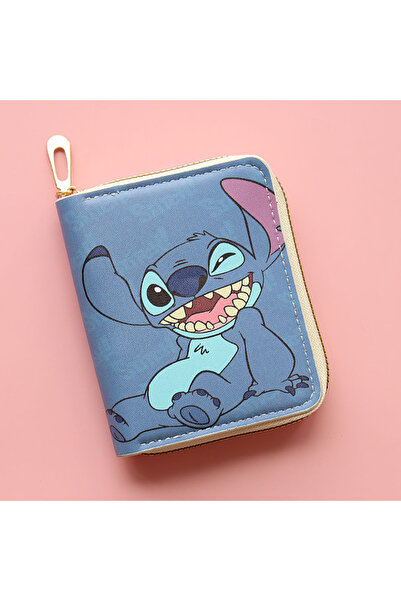 Miniso Purse-6 Kawaii Stitch Anime Coin Purse Fashion Cartoon Zipper Wallet S...