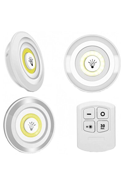 BRAVOSHOP Set 3 spoturi multifuncționale cu lumină LED albă și telecomandă - 3LEDREMOTE