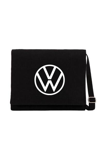 CrowsGate Τσάντα αγγελιοφόρου από μαύρο καμβά με νέο λογότυπο της Volkswagen