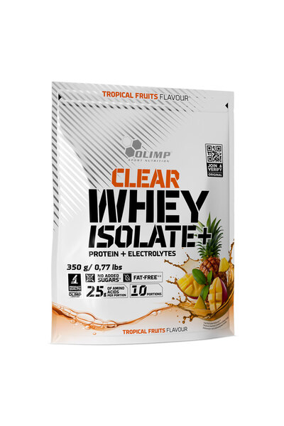 OLIMP SPORT NUTRITION بروتين مصل اللبن المعزول الصافي +، الفواكه الاستوائية، 350 جم، يدعم نمو العضلات