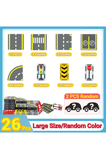 Choice 26pcs Magnetic Road Magnet Crane Car Toys, Magnetic Block Creativity And Educational Construction To
