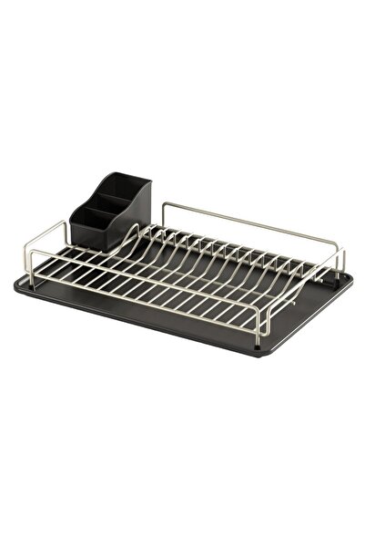 SHOPIENS Ράφι πιάτων KB 006, ανοξείδωτο ατσάλι, ασημί + μαύρο, 33 x 48 x 12 cm